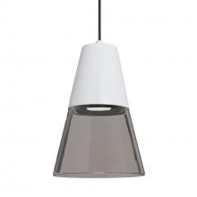 Besa Lighting XP-TIMO6WS-LED-BK - Besa Timo 6 Pendant, Smoke/White, Black Finish, 1x9W LED