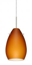 Besa Lighting 1BC-171380-SN - Besa Pendant Pera 6 Satin Nickel Amber Matte 1x50W Candelabra