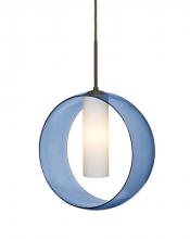 Besa Lighting J-PLATOBL-LED-BR - Besa, Plato Cord Pendant For Multiport Canopies, Blue/Opal, Bronze Finish, 1x5W LED
