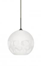 Besa Lighting J-ROCKYWH-LED-BR - Besa, Rocky Cord Pendant For Multiport Canopies, White, Bronze Finish, 1x9W LED
