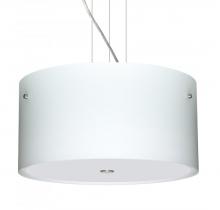 Besa Lighting 1KV-400807-LED-SN - Besa Tamburo 16 Pendant Opal Matte Satin Nickel 3x11W LED