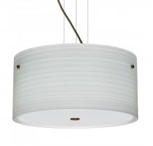 Besa Lighting 1KV-4008KR-BR - Besa Pendant Tamburo 16 Bronze Chalk 3x100W Medium Base