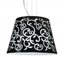 Besa Lighting 1KV-4394BD-SN - Besa Pendant Amelia 18 Satin Nickel Black Damask 3x100W A19