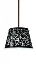 Besa Lighting 1TT-4393BD-BR - Besa Stem Pendant Amelia 12 Bronze Black Damask 1x100W A19