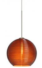 Besa Lighting 1XT-461582-SN - Besa Pendant Kristall 6 Satin Nickel Amber 1x35W MAX GY6.35 Base