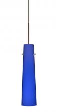 Besa Lighting 1XC-5674CM-LED-BR - Besa Camino Pendant Bronze Cobalt Blue Matte 1x50W MAX GY6.35 Base