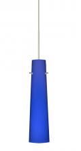 Besa Lighting 1XC-5674CM-SN - Besa Camino Pendant Satin Nickel Cobalt Blue Matte 1x50W MAX GY6.35 Base