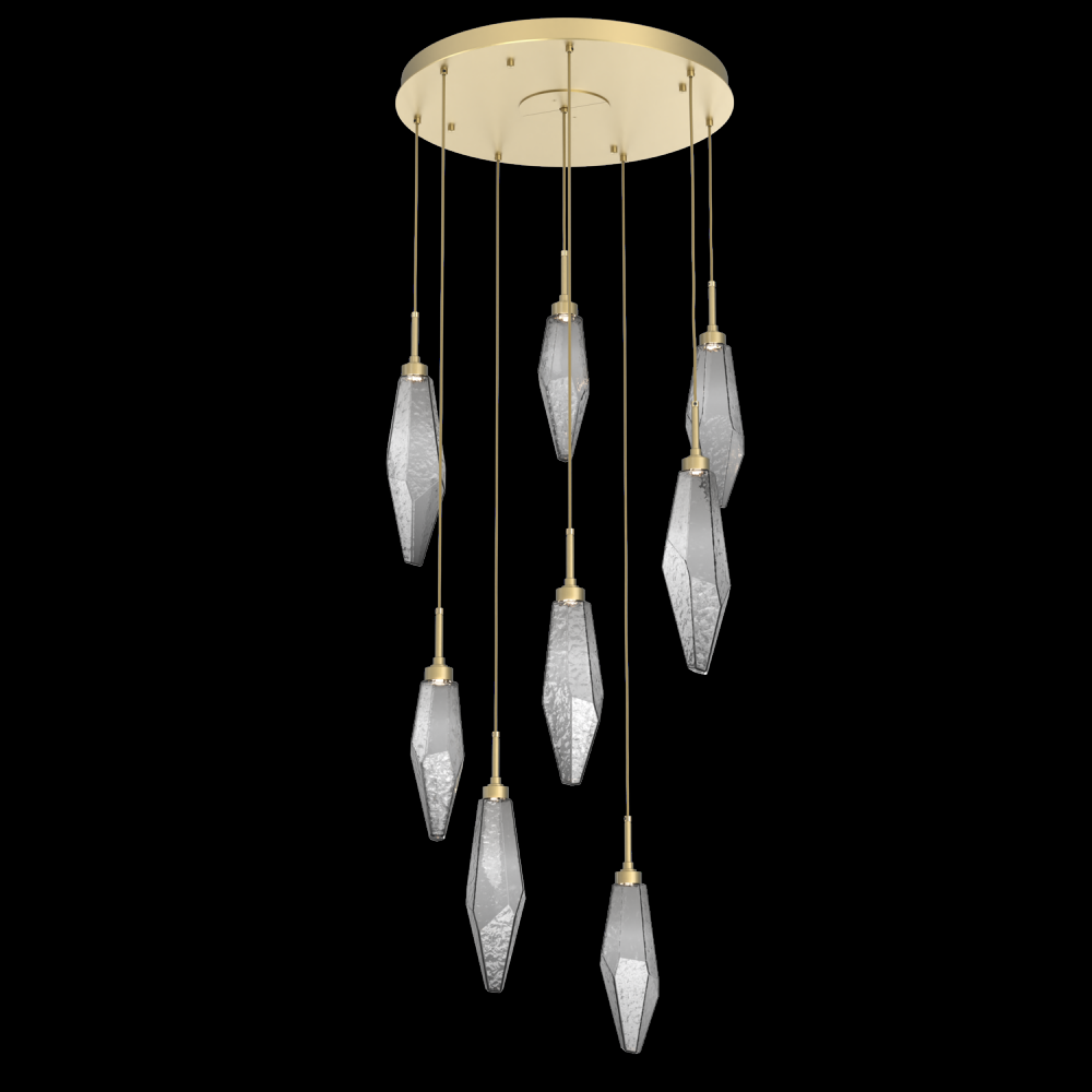 Rock Crystal Round 8pc Multi-Pendant