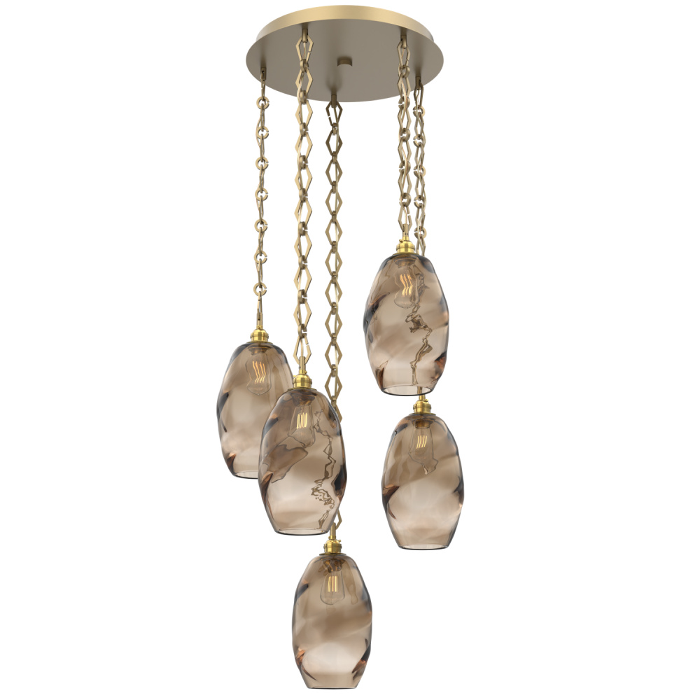 Ellisse Round 5pc Multi-Pendant Chain