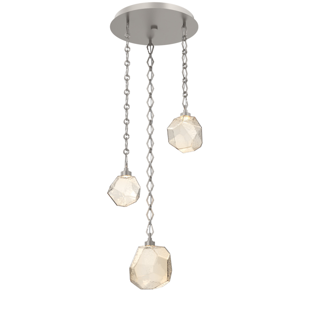 Gem Round Chain 3pc Multi-Pendant