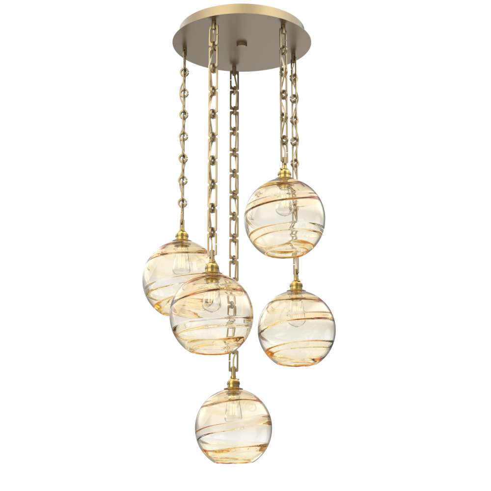 Terra Round 5pc Multi-Pendant with Chain