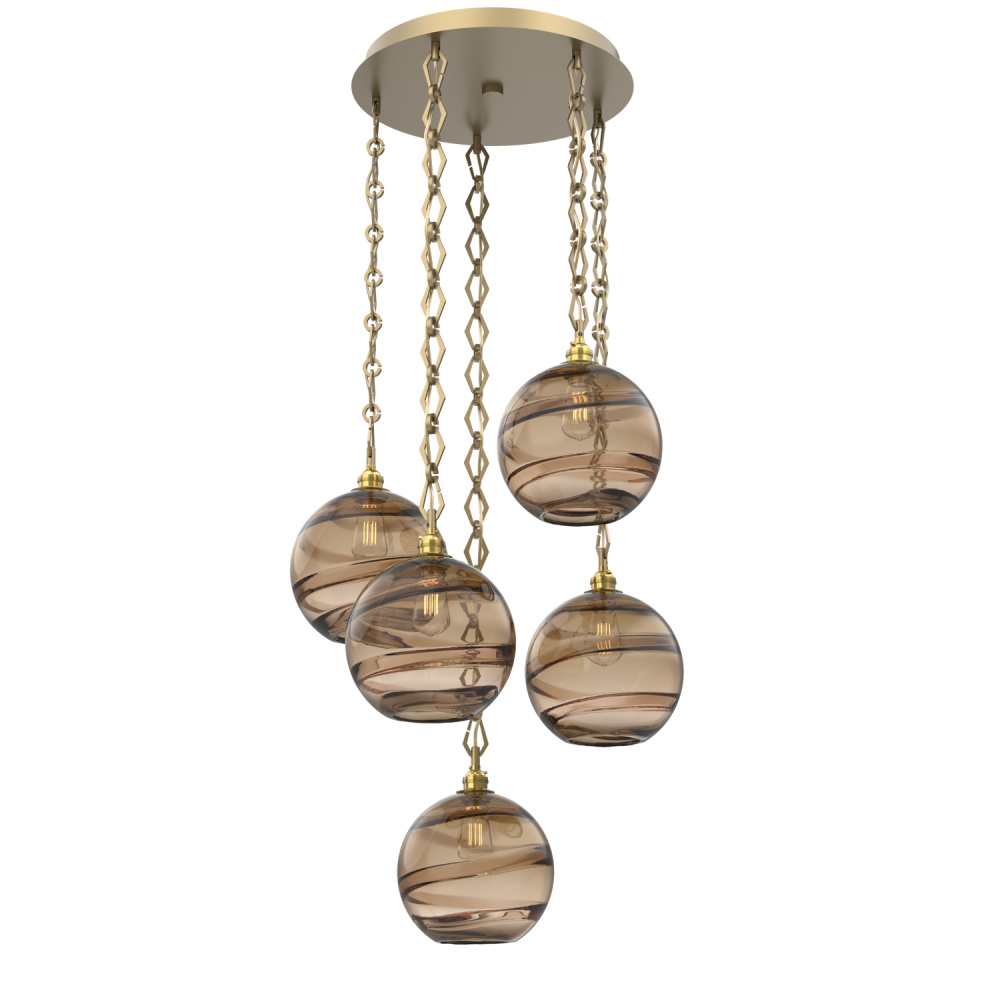 Terra Round 5pc Multi-Pendant with Chain