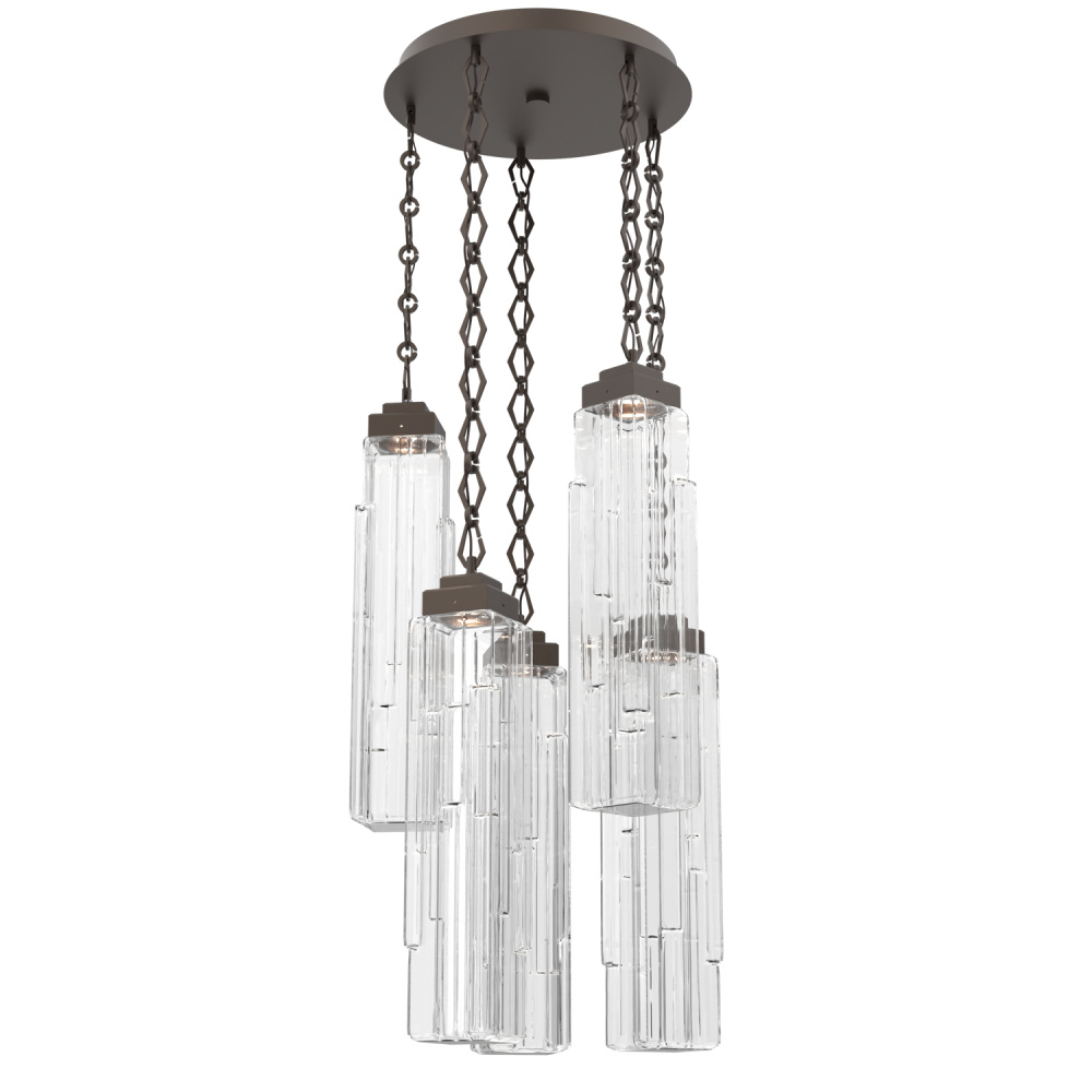 Ledgestone Round Chain 5pc Multi-Pendant