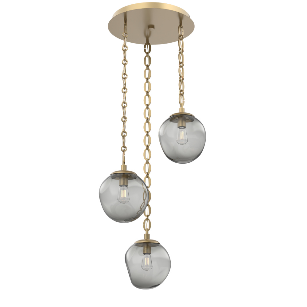 Aster Round 3pc Multi-Pendant with Chain (Bulb)
