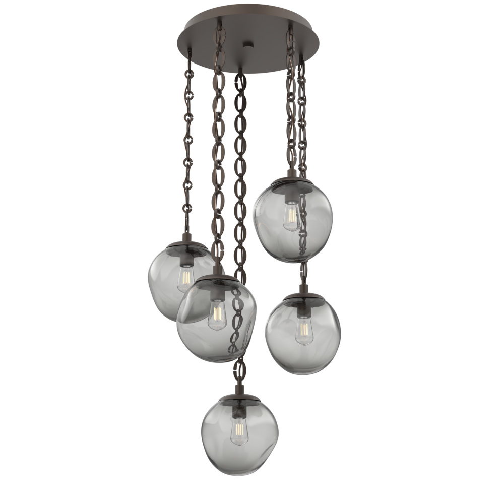 Aster Round 5pc Multi-Pendant with Chain (Bulb)