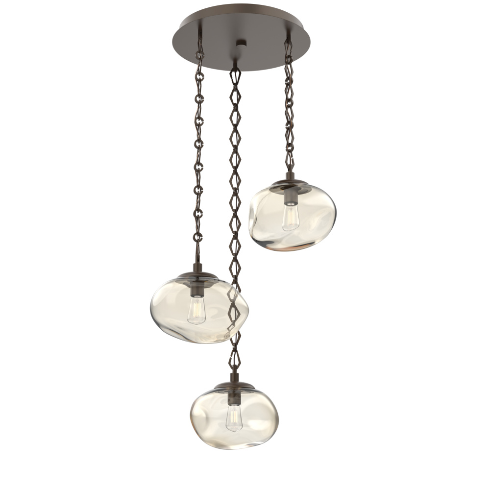 Nova Round 3pc Multi-Pendant with Chain (Bulb)