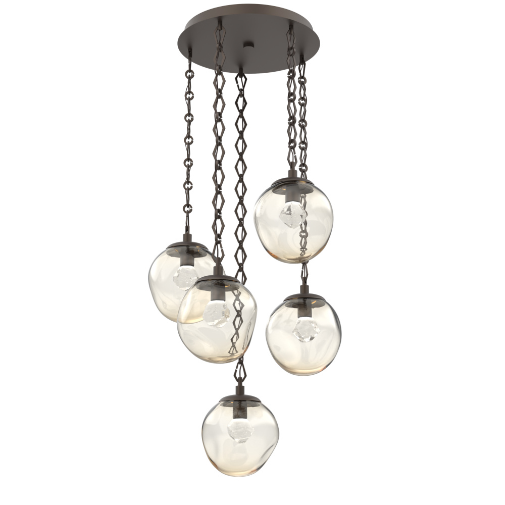 Aster Round 5pc Multi-Pendant with Chain (LED)