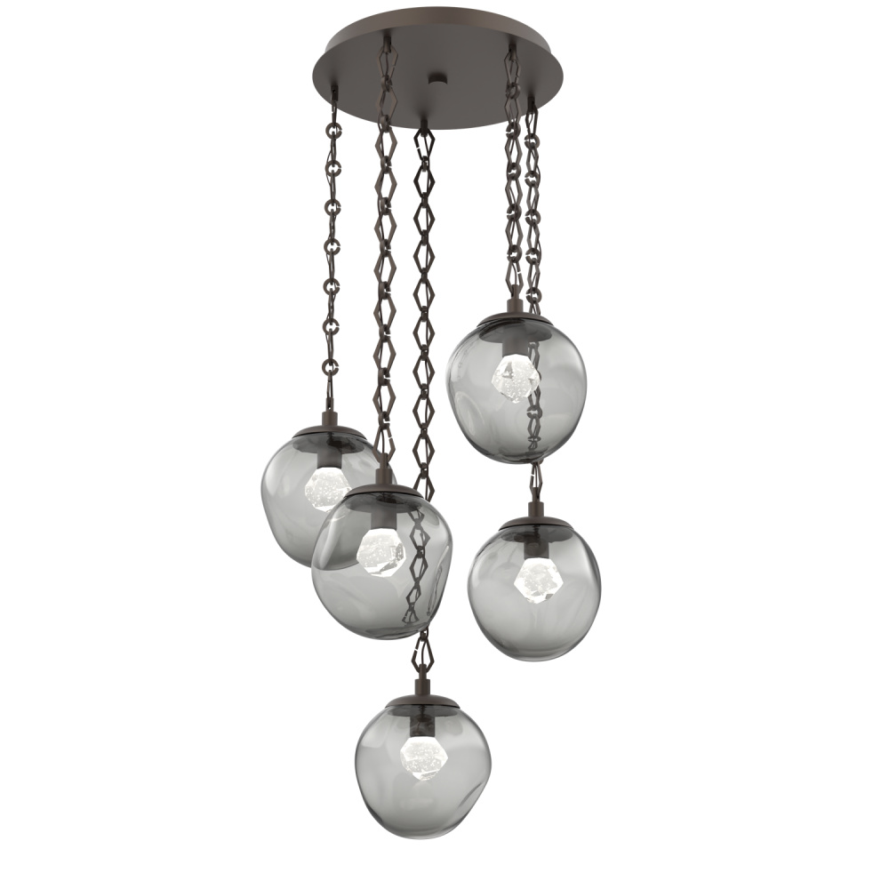 Aster Round 5pc Multi-Pendant with Chain (LED)