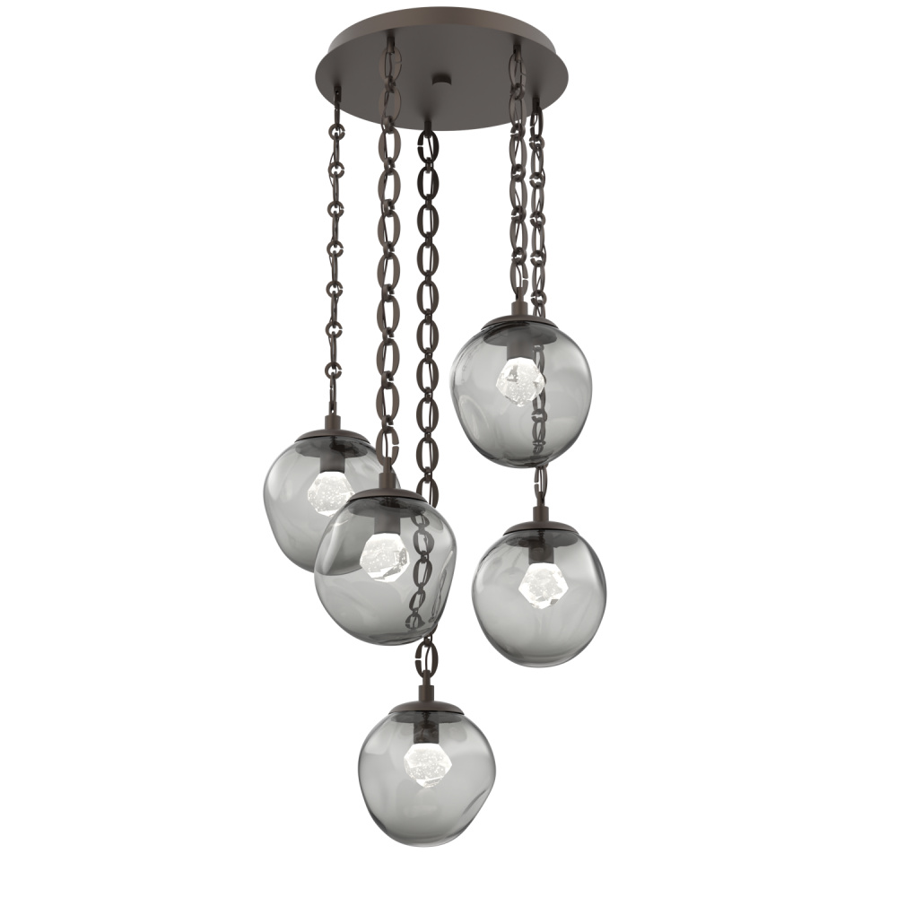 Aster Round 5pc Multi-Pendant with Chain (LED)