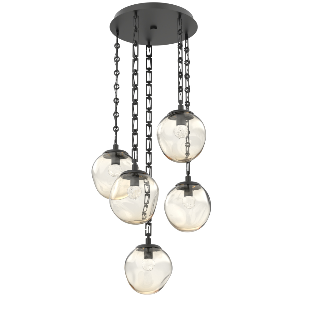 Aster Round 5pc Multi-Pendant with Chain (LED)