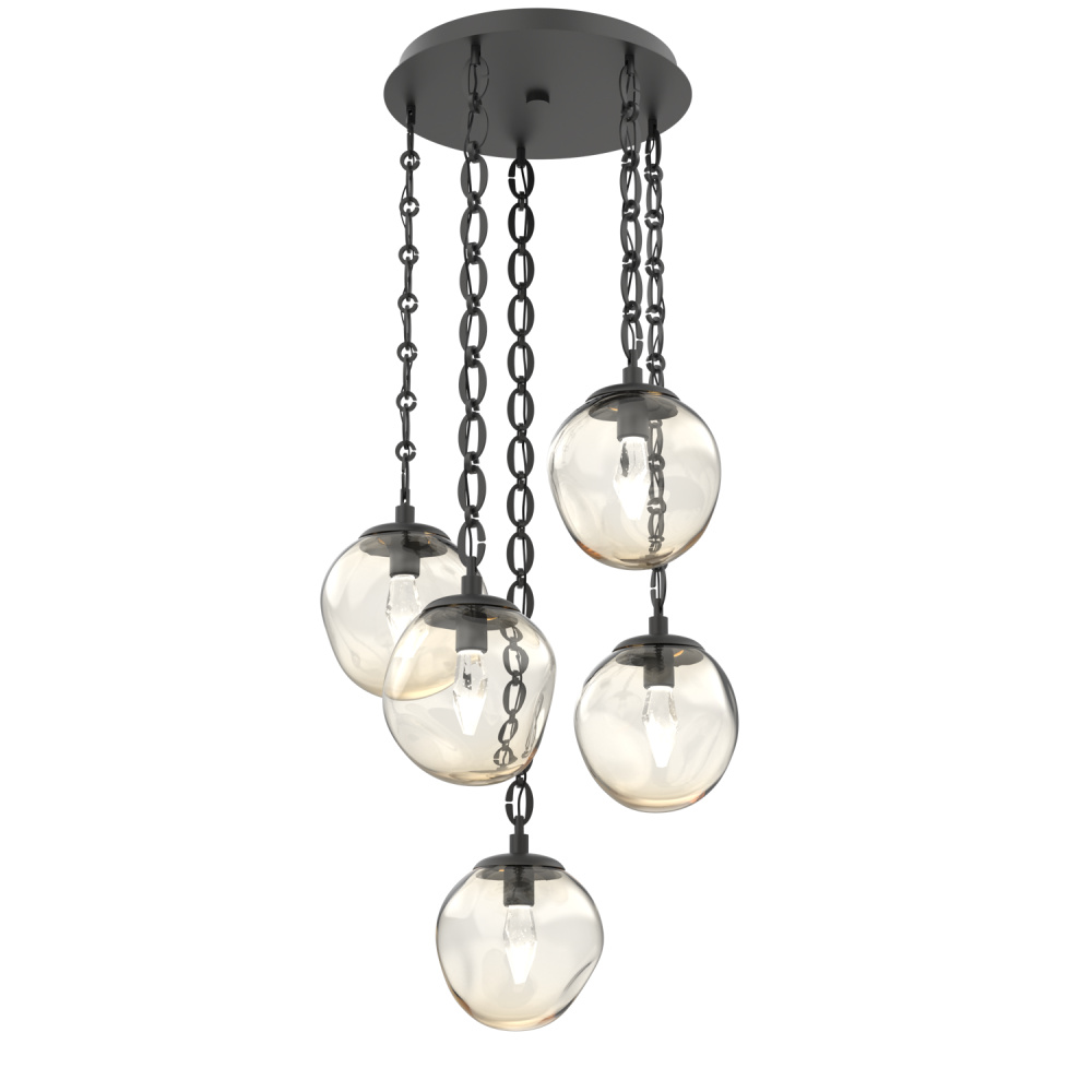 Aster Round 5pc Multi-Pendant with Chain (LED)