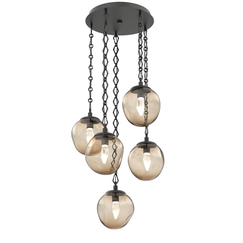 Aster Round 5pc Multi-Pendant with Chain (LED)
