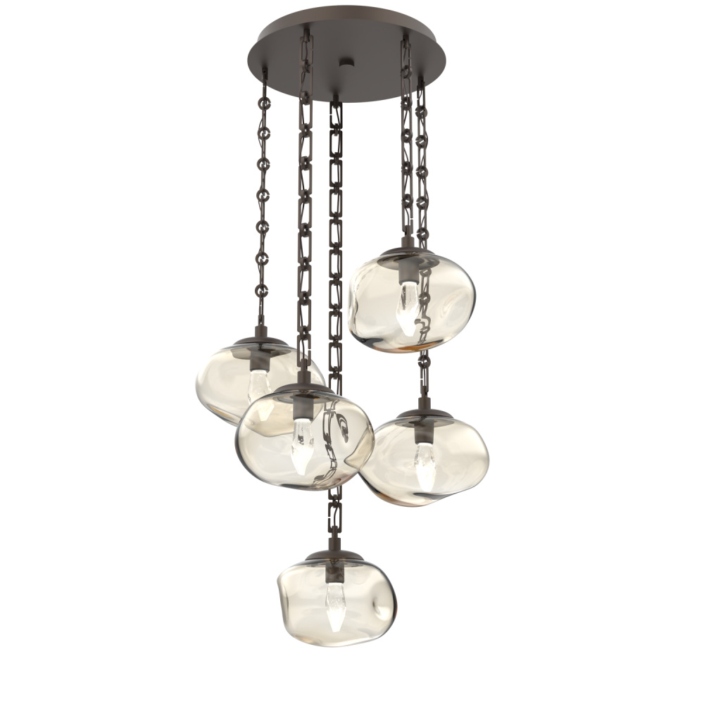 Nova Round 5pc Multi-Pendant with Chain (LED)