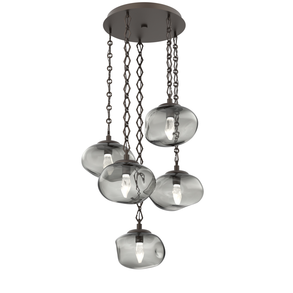 Nova Round 5pc Multi-Pendant with Chain (LED)
