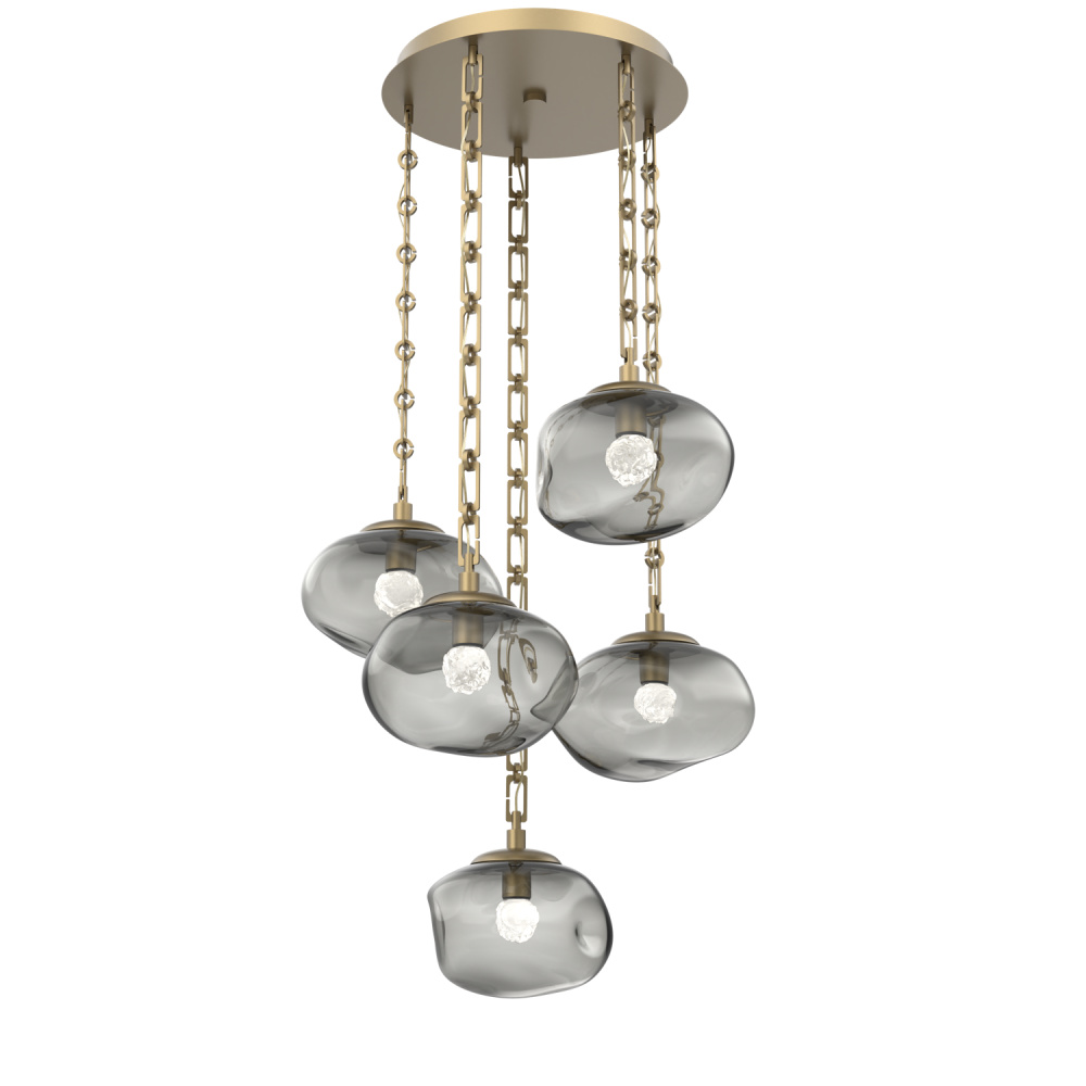 Nova Round 5pc Multi-Pendant with Chain (LED)