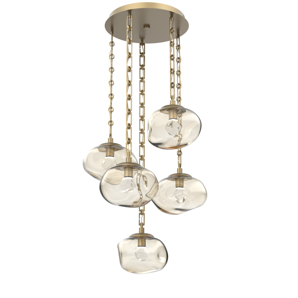 Nova Round 5pc Multi-Pendant with Chain (LED)