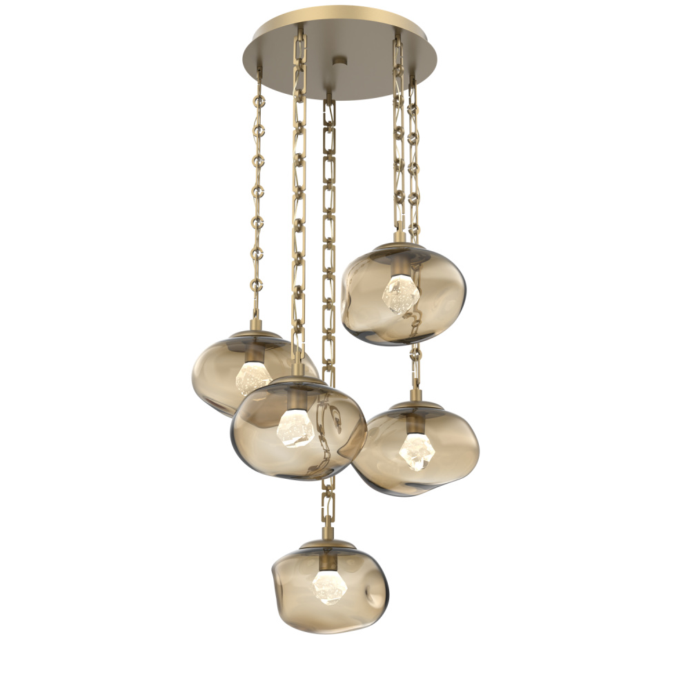 Nova Round 5pc Multi-Pendant with Chain (LED)