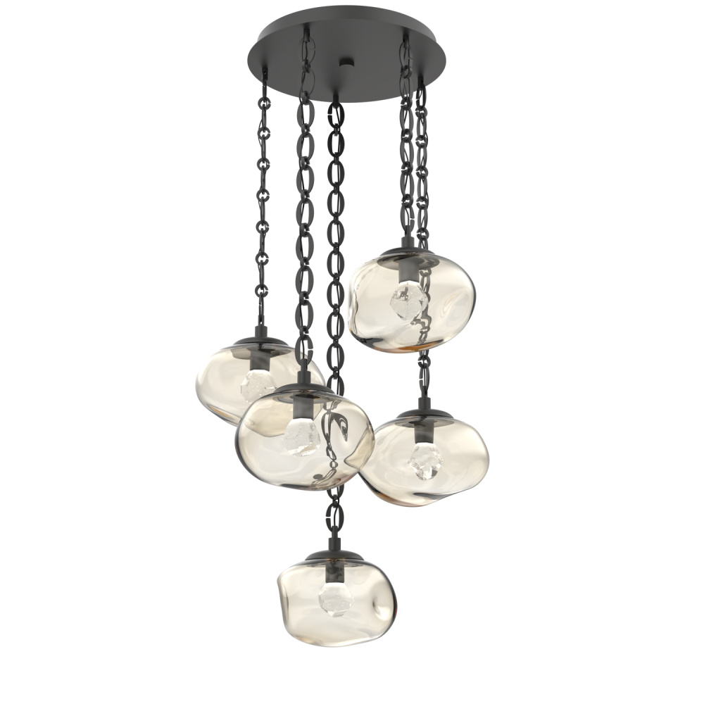 Nova Round 5pc Multi-Pendant with Chain (LED)