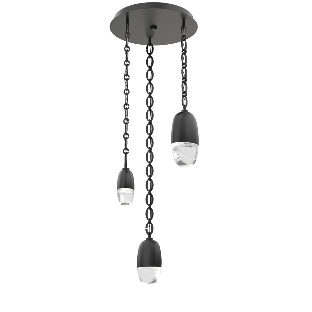 Pebble Round 3pc Multi-Pendant with Chain