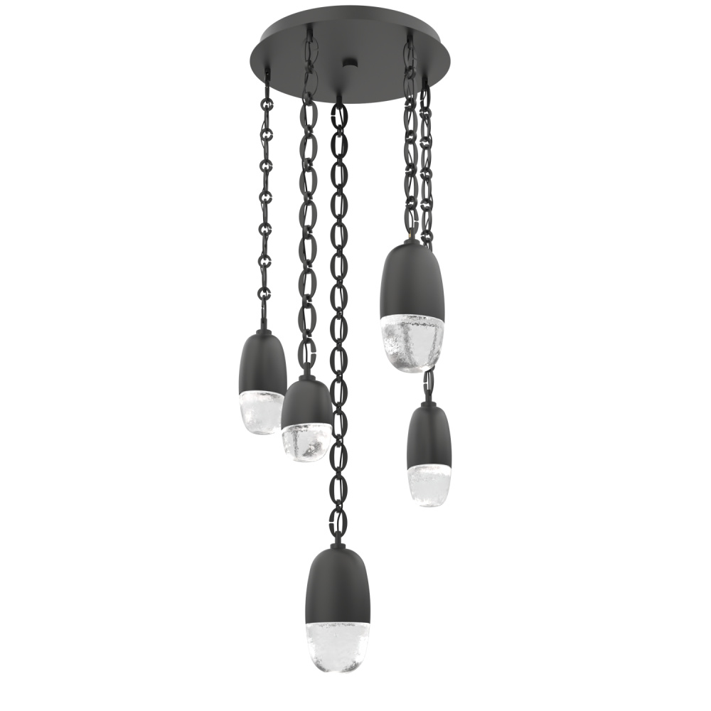 Pebble Round 5pc Multi-Pendant with Chain