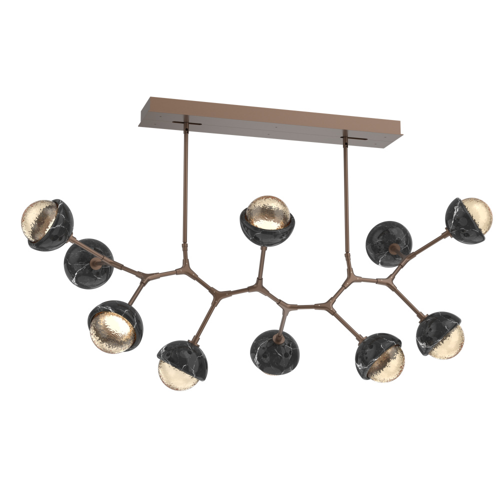 Cabochon Linear Suspension Light Billiard Light Burnished Bronze