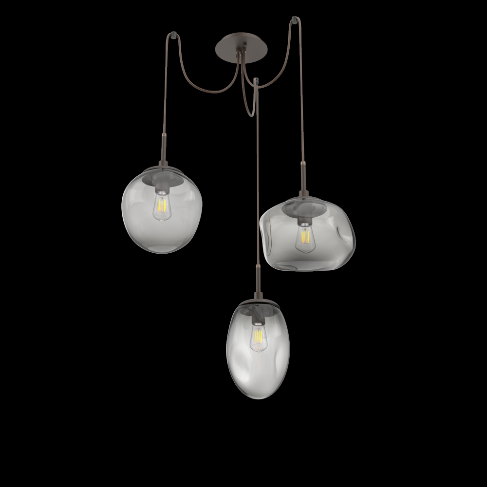 Cosmos Round 3pc Swag Multi-Pendant (Bulb)