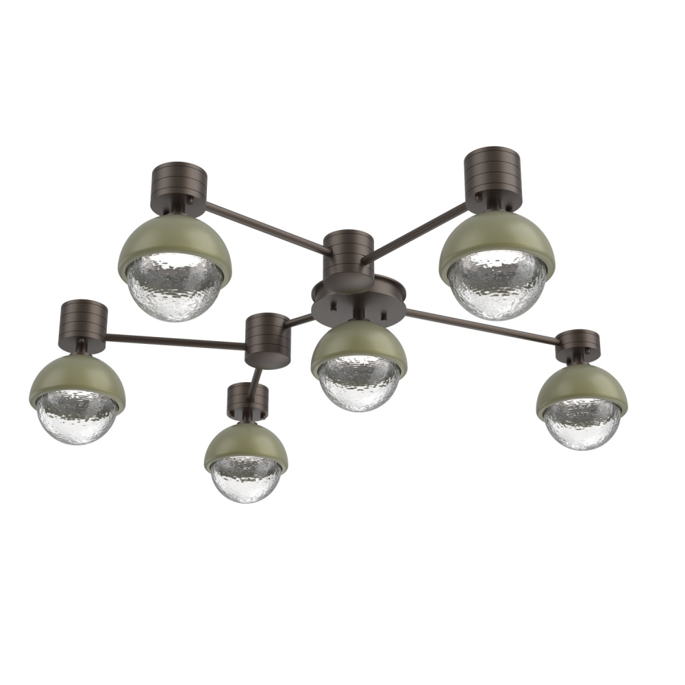 Cabochon Flush Mount Wall Sconce Flat Bronze