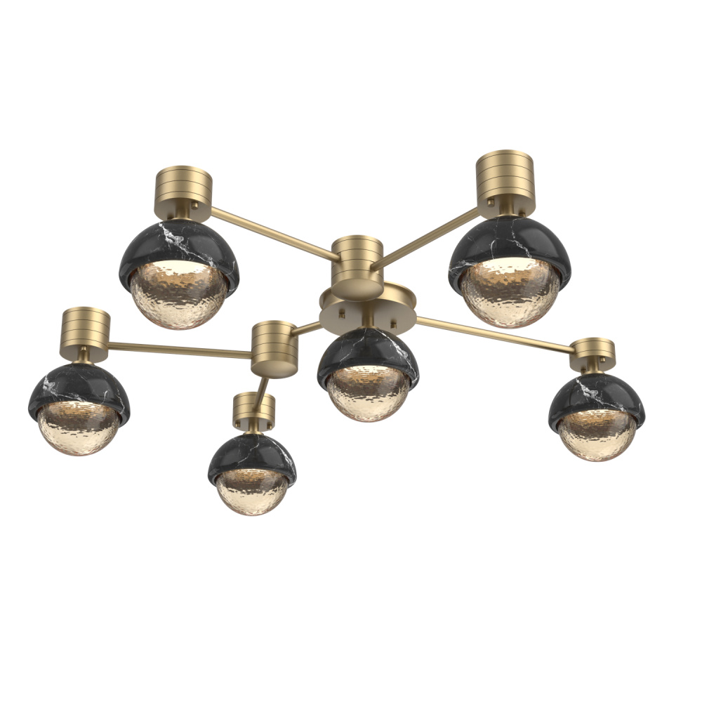 Cabochon Flush Mount Wall Sconce Gilded Brass