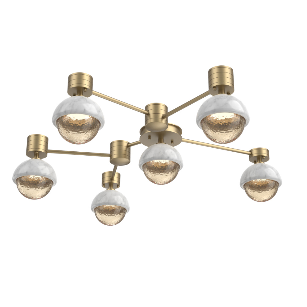 Cabochon Flush Mount Wall Sconce Gilded Brass