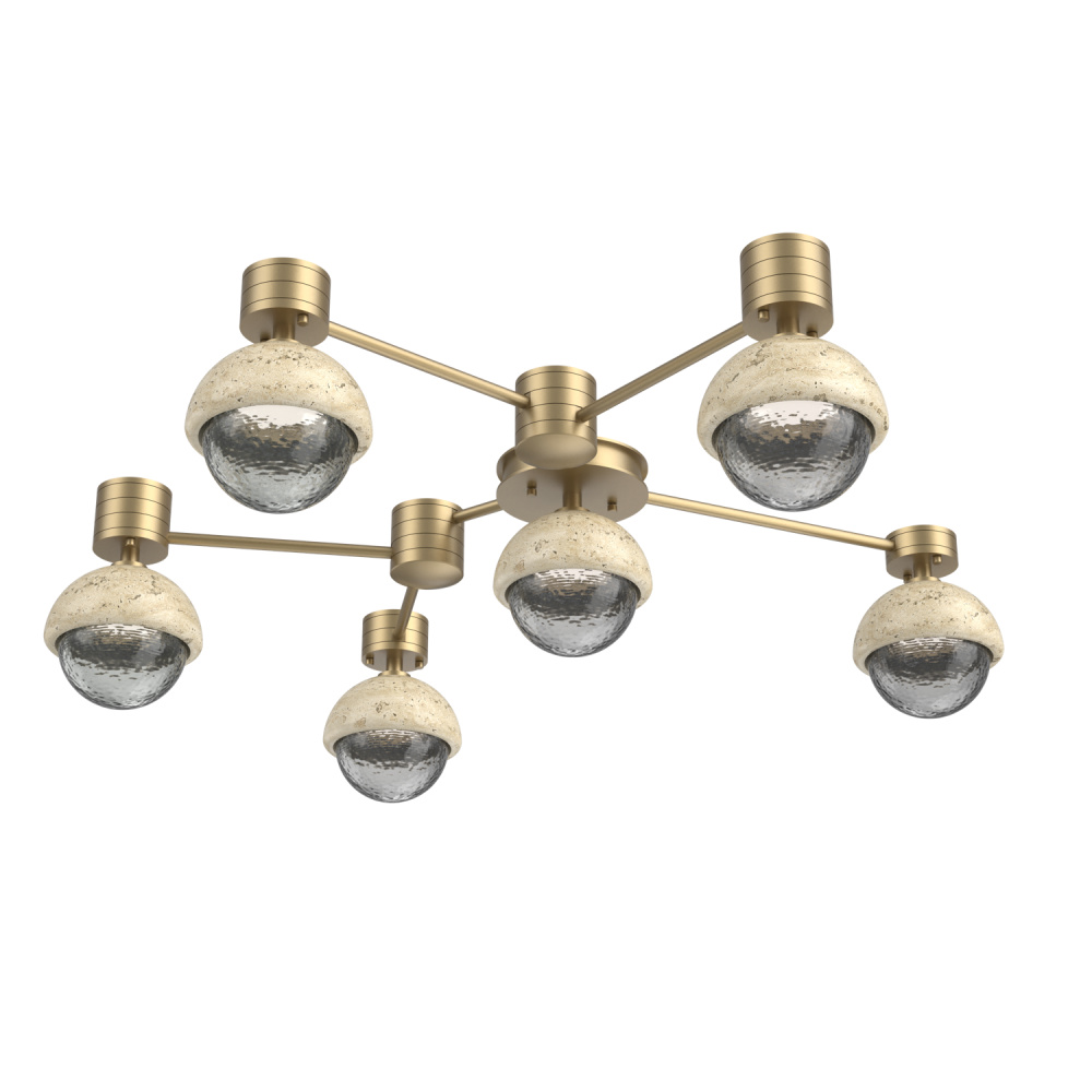 Cabochon Flush Mount Wall Sconce Gilded Brass