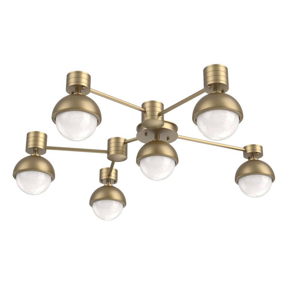 Cabochon Flush Mount Wall Sconce Gilded Brass