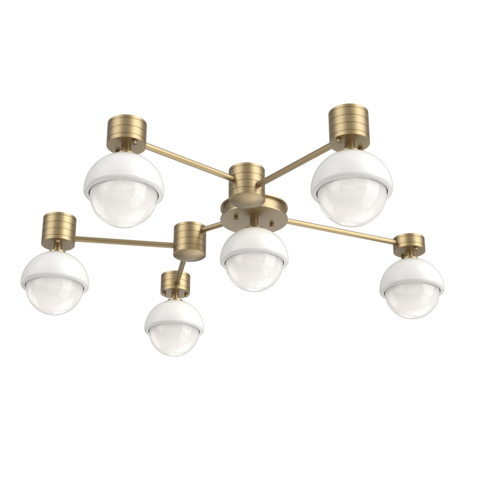 Cabochon Flush Mount Wall Sconce Gilded Brass