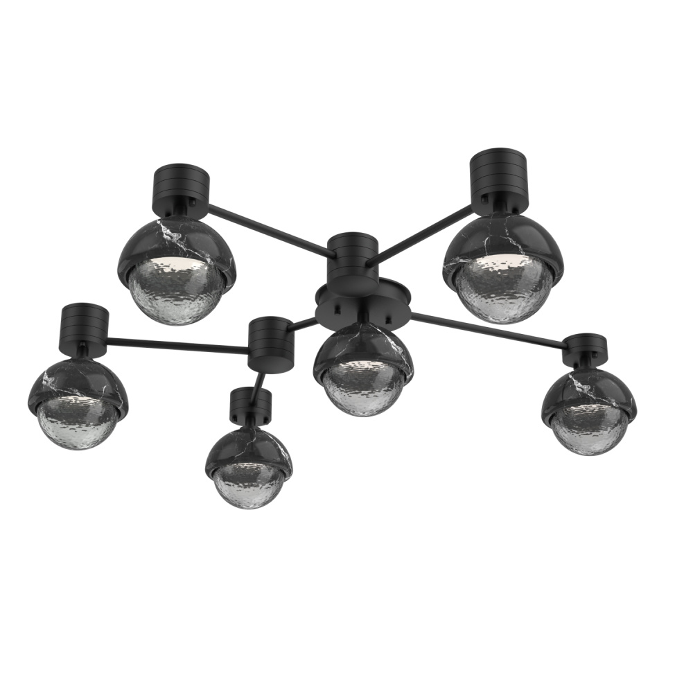 Cabochon Flush Mount Wall Sconce Matte Black