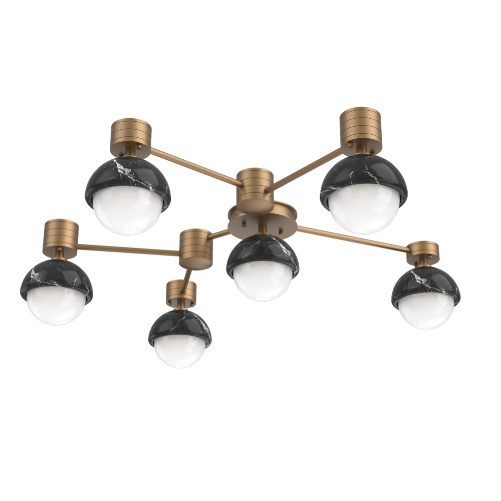 Cabochon Flush Mount Wall Sconce Novel Brass