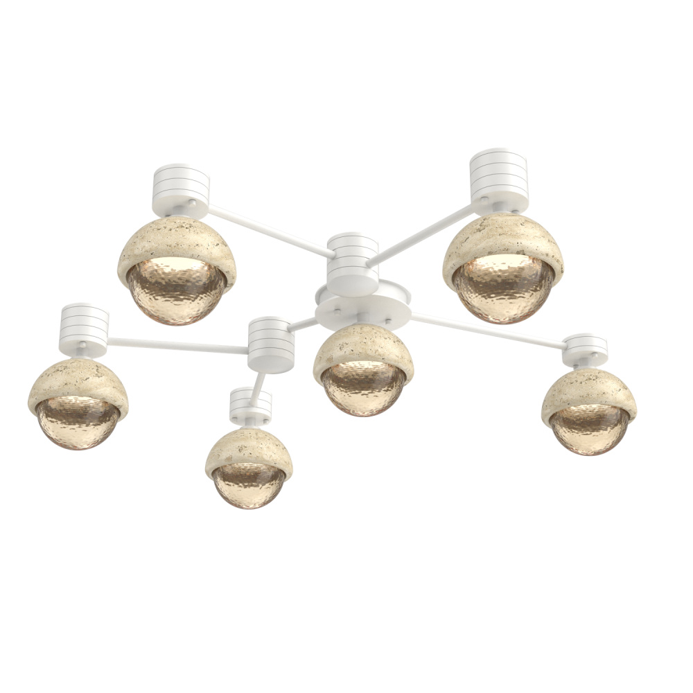 Cabochon Flush Mount Wall Sconce Salt White