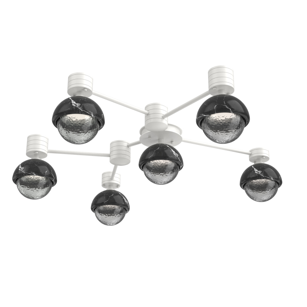 Cabochon Flush Mount Wall Sconce Salt White