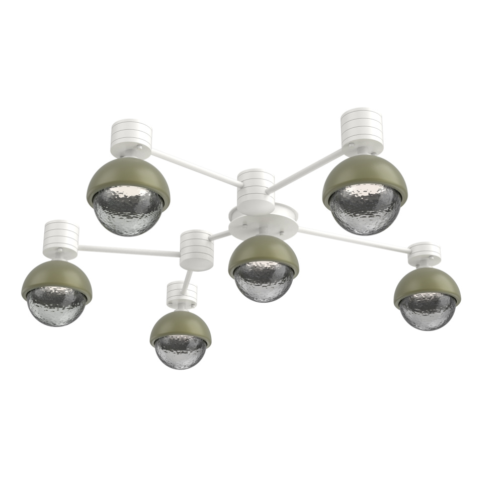 Cabochon Flush Mount Wall Sconce Salt White