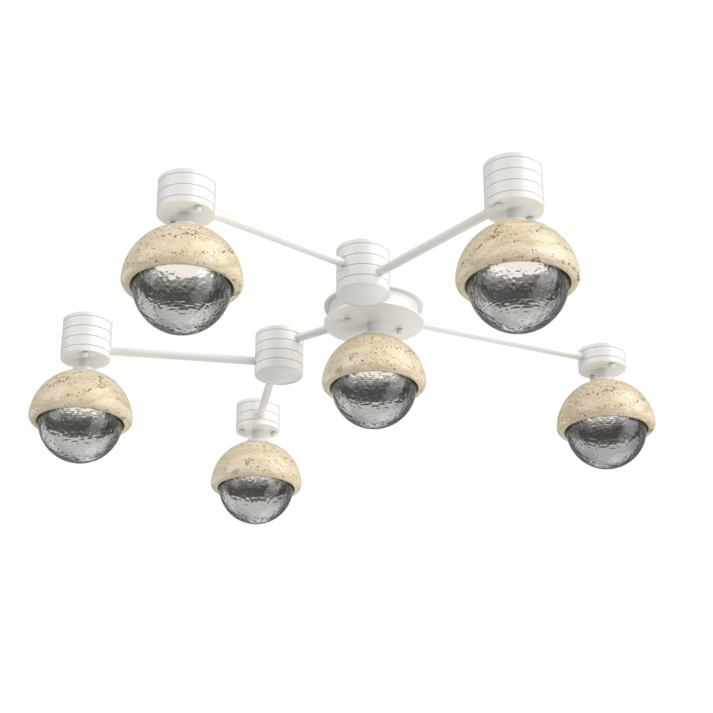 Cabochon Flush Mount Wall Sconce Salt White
