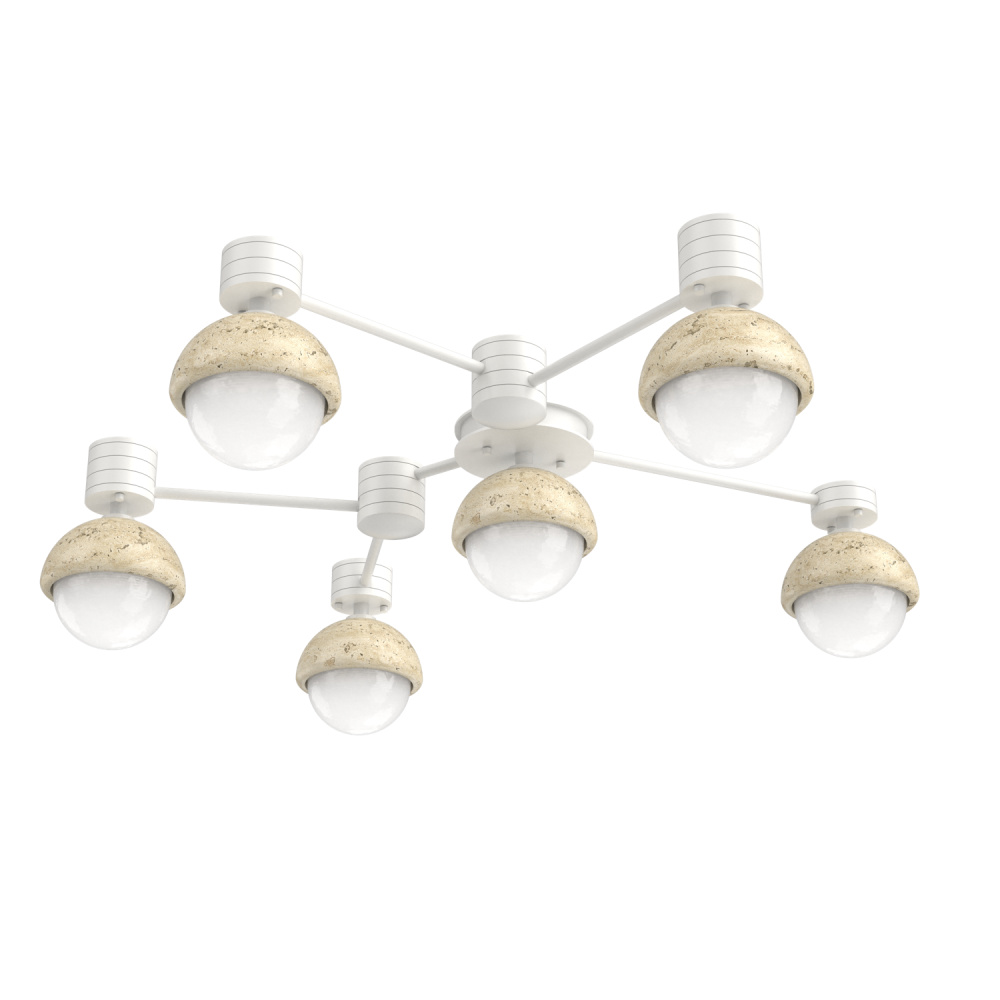 Cabochon Flush Mount Wall Sconce Salt White