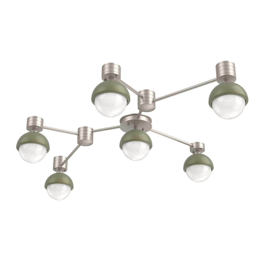 Cabochon Flush Mount Wall Sconce Beige Silver